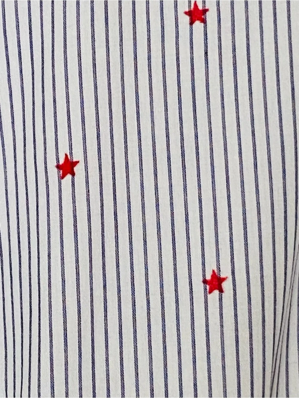 Draper James RSVP XL Blue Stripe Red Star Midi Shirt Dress Lined